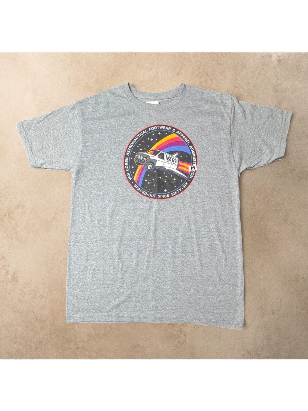 Vans Space Administration Magic Vans Shuttle Tee Heather Grey Men's Medium NWT